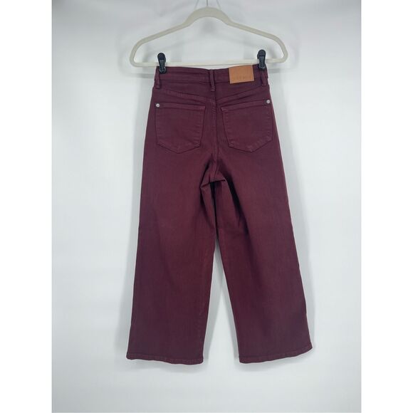 Judy Blue JB88752 Eva Garment Dyed High Rise Wide Leg Jeans Size 0/24 Maroon - Picture 3 of 9